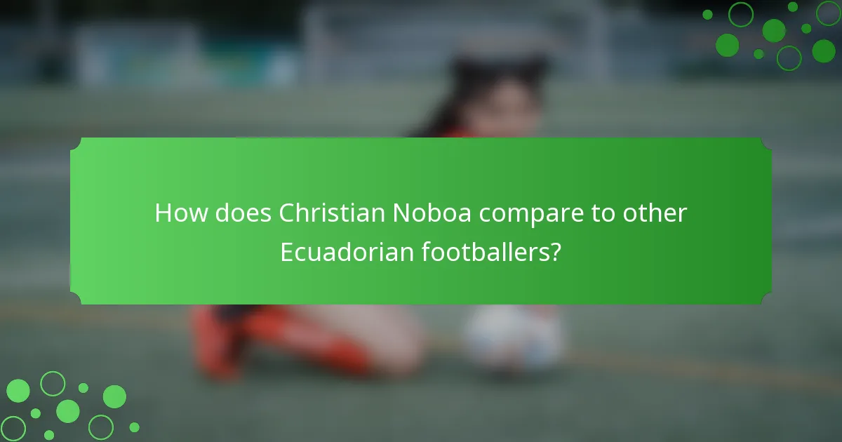How does Christian Noboa compare to other Ecuadorian footballers?