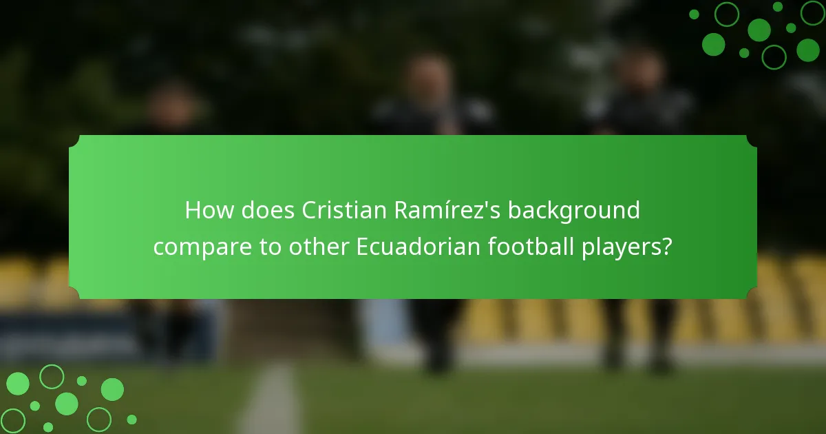How does Cristian Ramírez's background compare to other Ecuadorian football players?