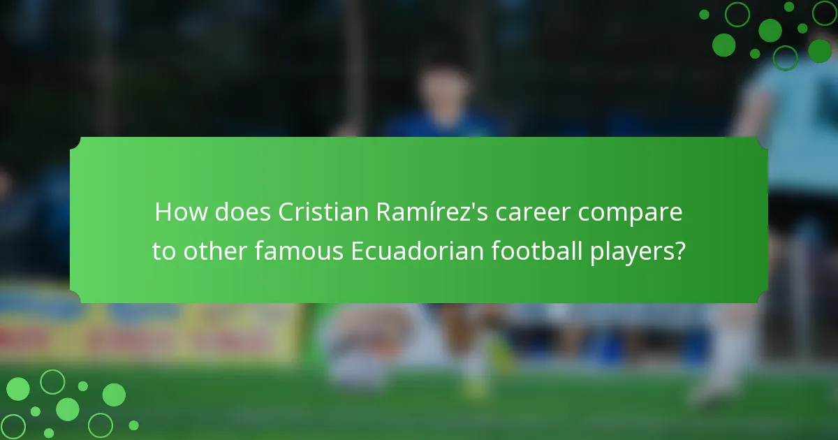 How does Cristian Ramírez's career compare to other famous Ecuadorian football players?