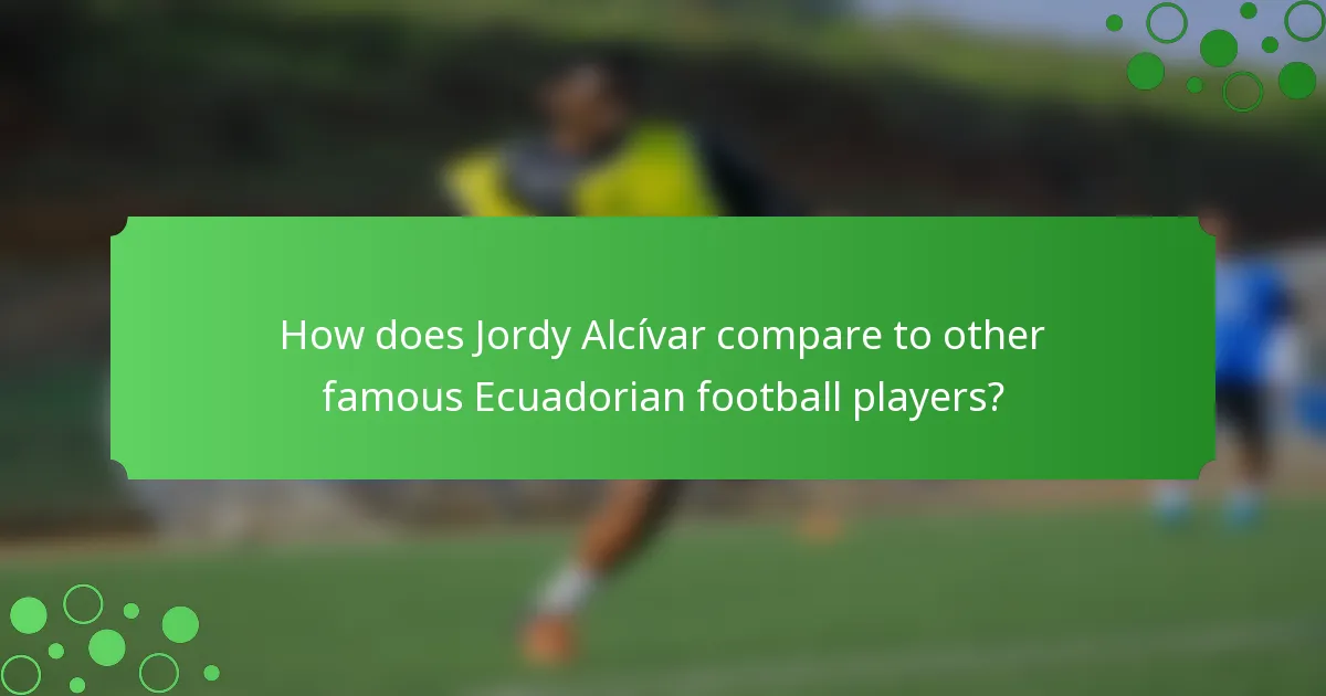 How does Jordy Alcívar compare to other famous Ecuadorian football players?