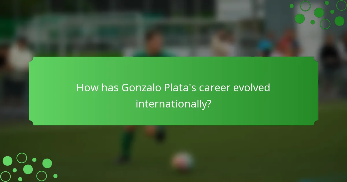 How has Gonzalo Plata's career evolved internationally?