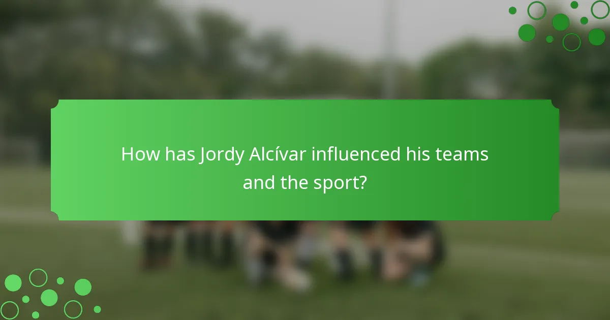 How has Jordy Alcívar influenced his teams and the sport?
