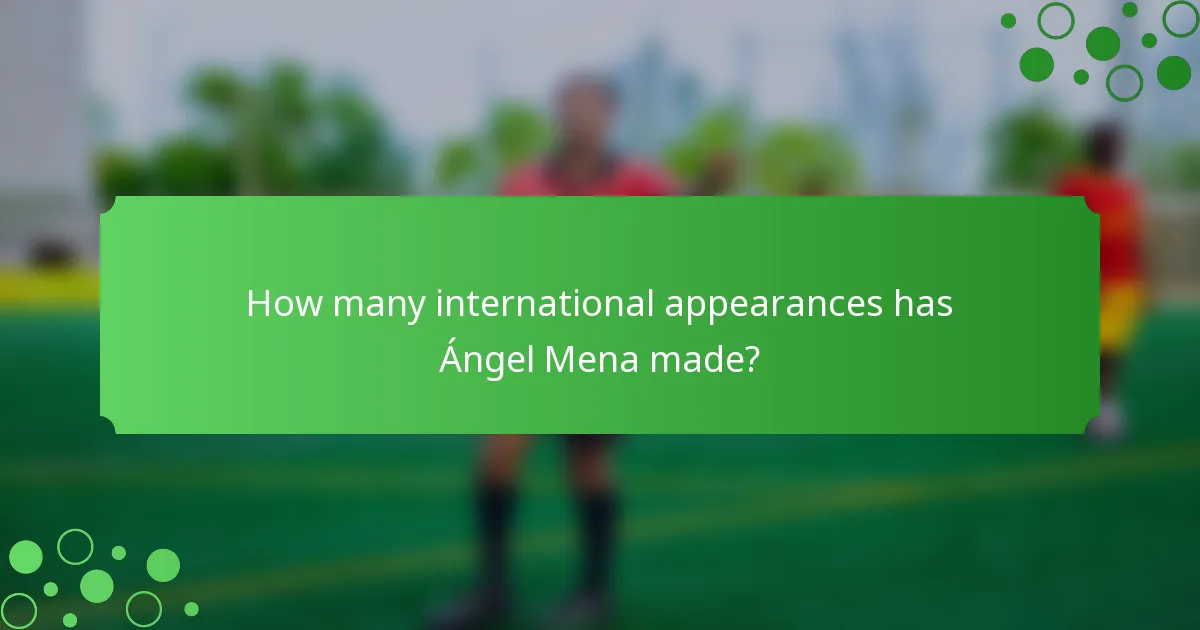 How many international appearances has Ángel Mena made?