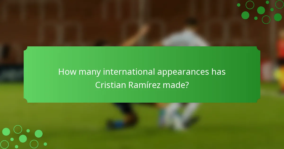 How many international appearances has Cristian Ramírez made?