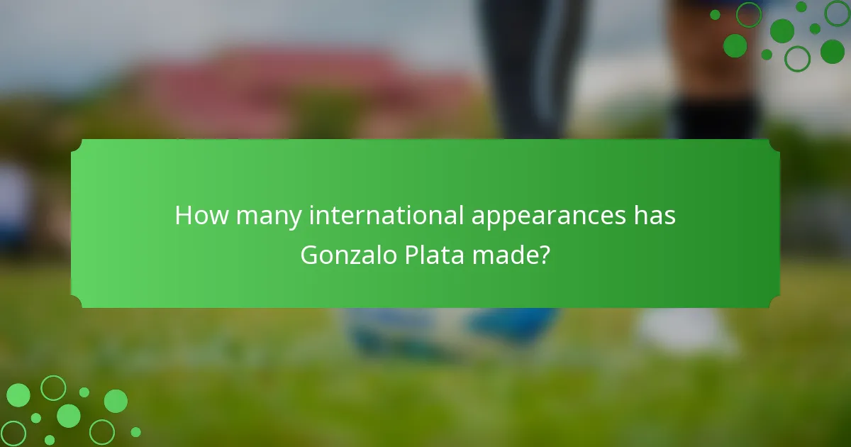 How many international appearances has Gonzalo Plata made?