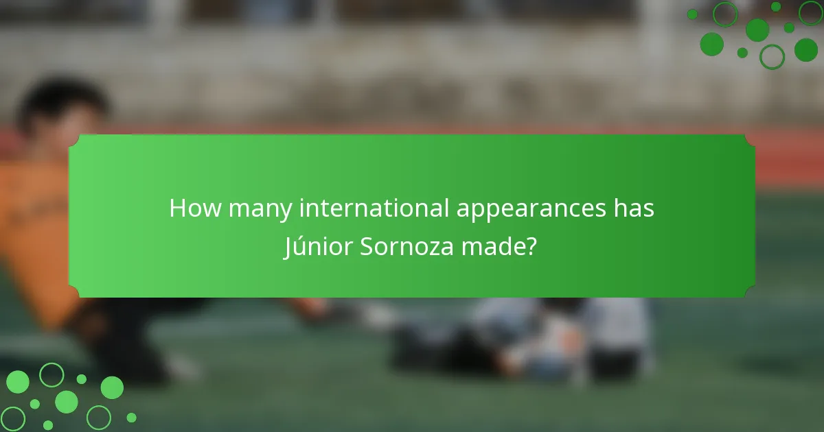 How many international appearances has Júnior Sornoza made?