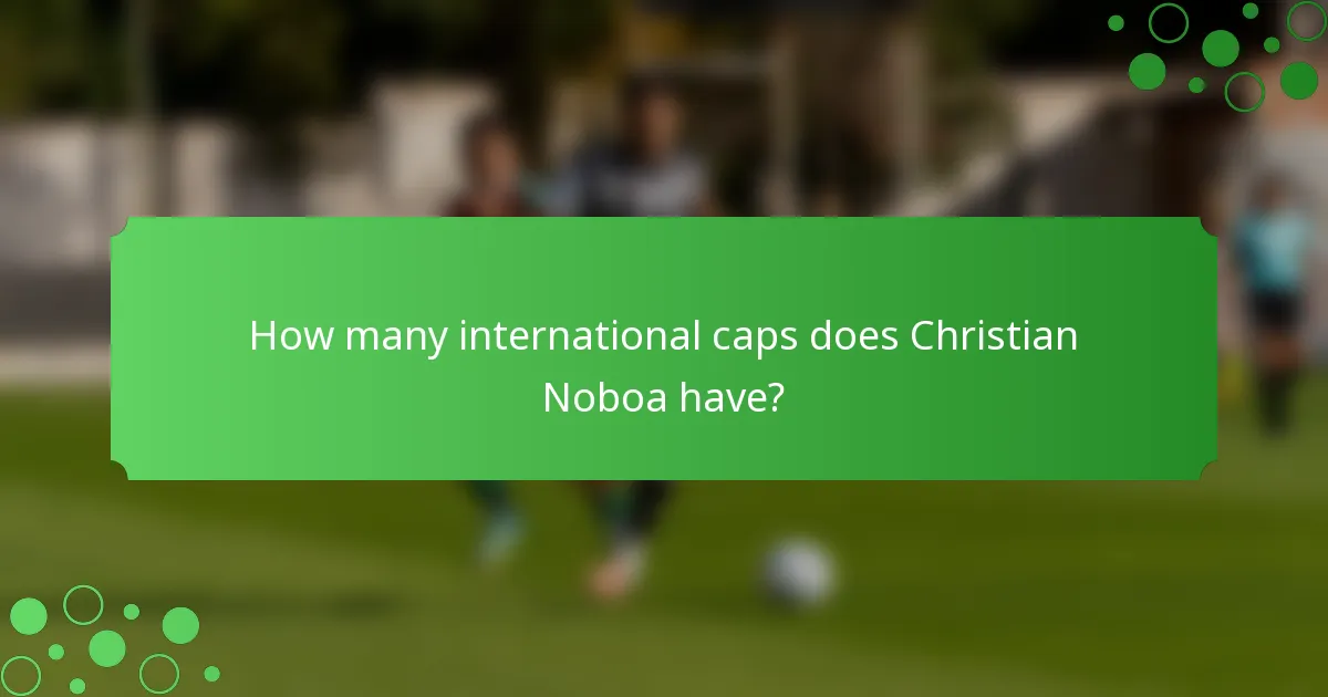How many international caps does Christian Noboa have?