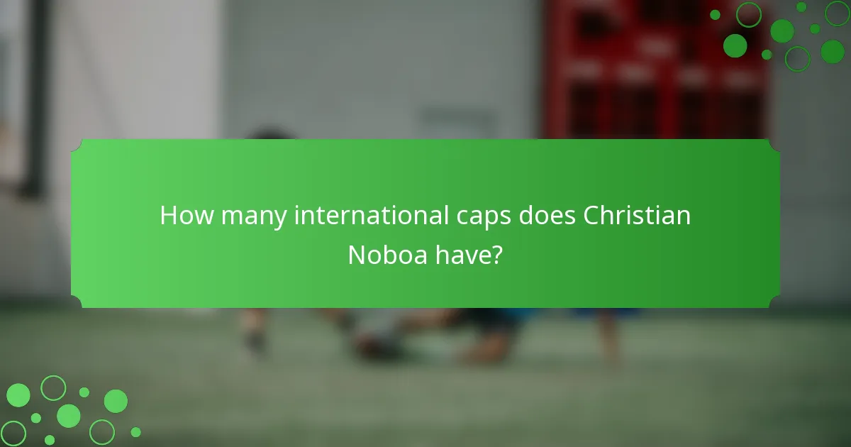 How many international caps does Christian Noboa have?
