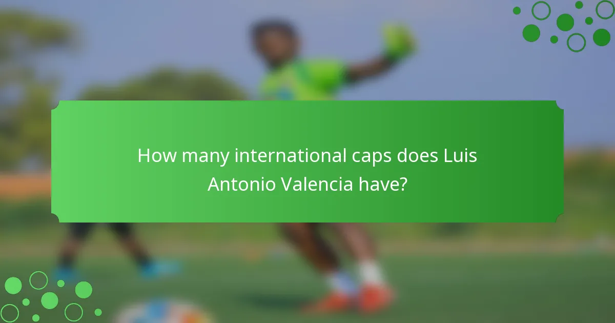 How many international caps does Luis Antonio Valencia have?