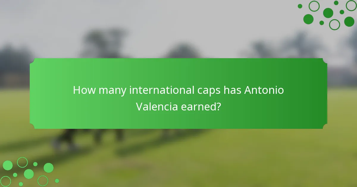 How many international caps has Antonio Valencia earned?