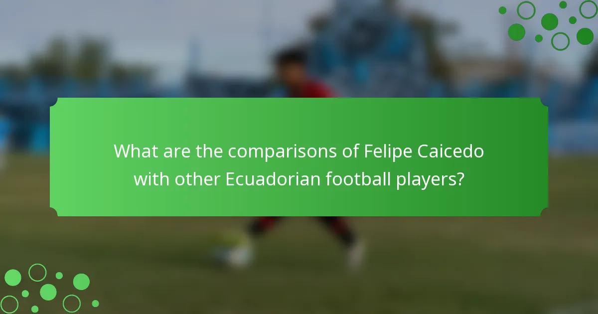 What are the comparisons of Felipe Caicedo with other Ecuadorian football players?