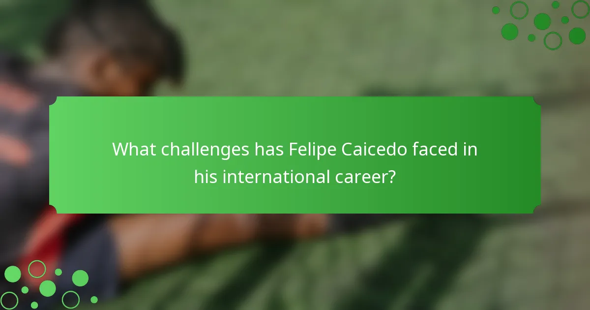 What challenges has Felipe Caicedo faced in his international career?