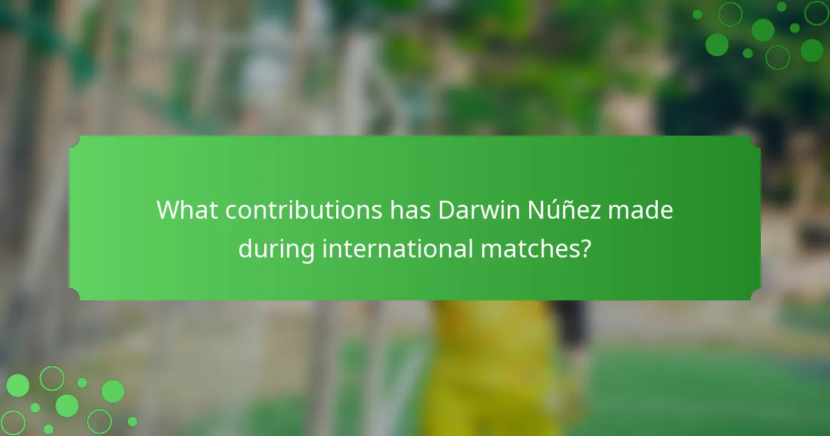 What contributions has Darwin Núñez made during international matches?