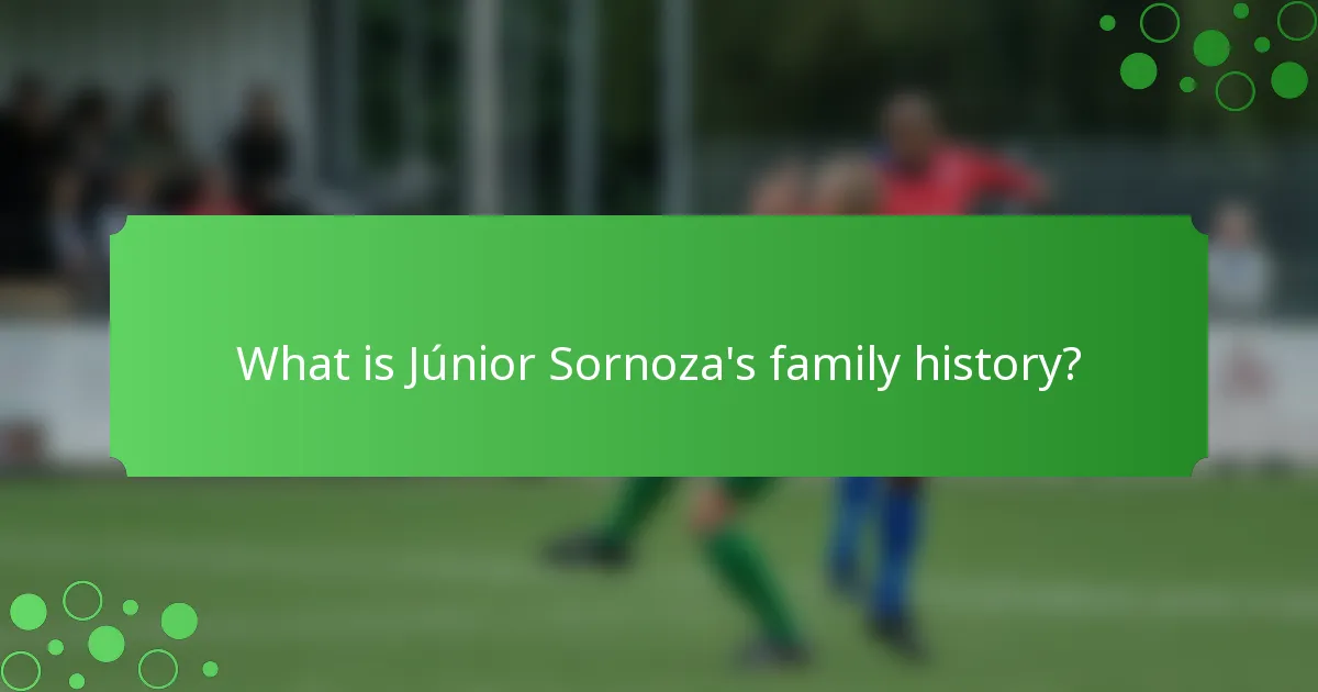 What is Júnior Sornoza's family history?
