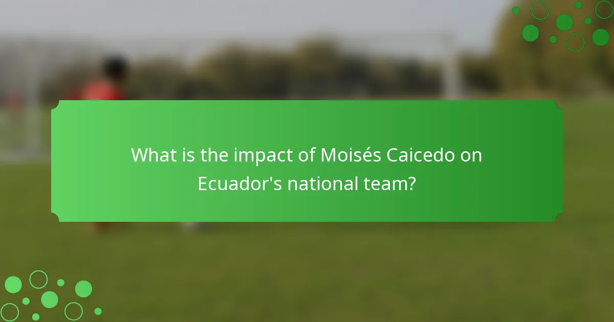 What is the impact of Moisés Caicedo on Ecuador's national team?