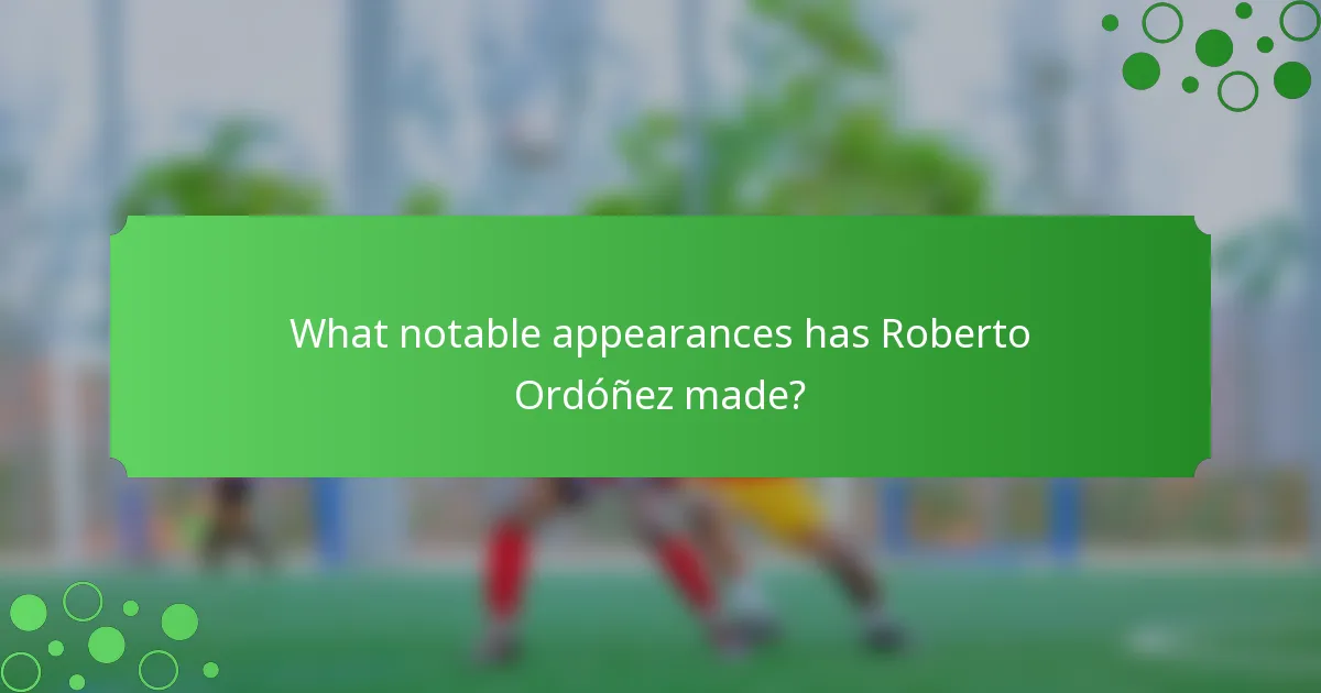 What notable appearances has Roberto Ordóñez made?