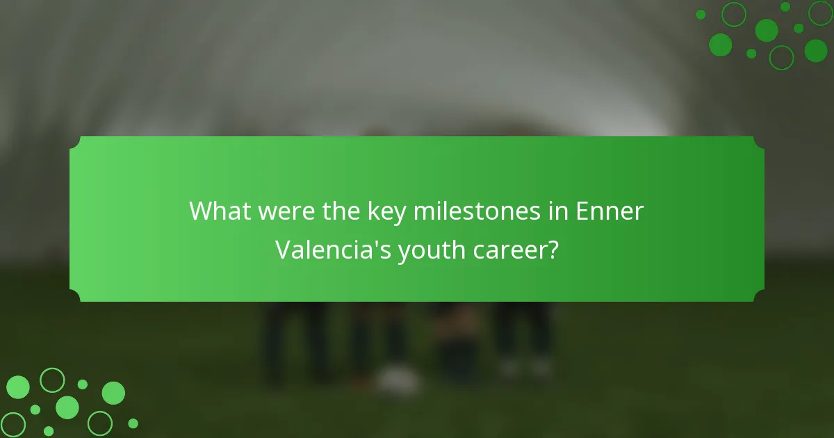 What were the key milestones in Enner Valencia's youth career?