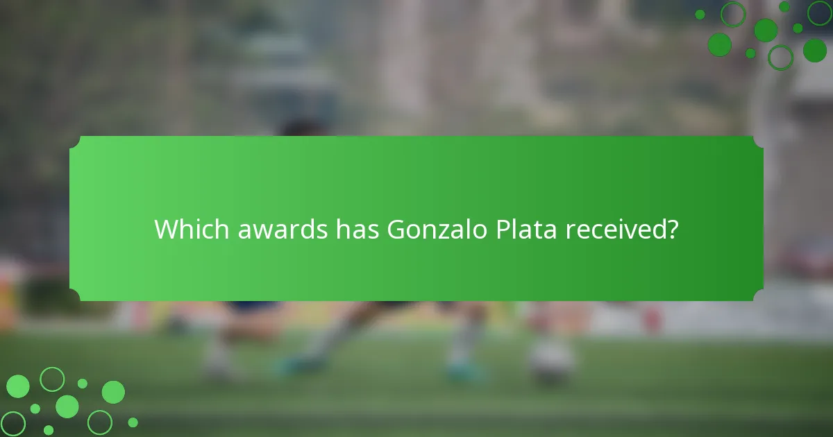 Which awards has Gonzalo Plata received?